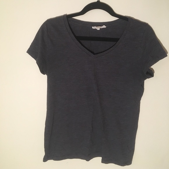 Grey Basic V-Neck T-Shirt - Picture 1 of 5